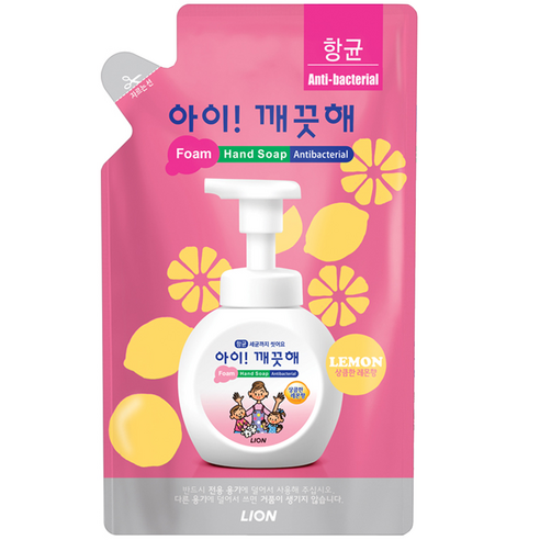 아이깨끗해 핸드워시 레몬향 리필, 450ml, 3개