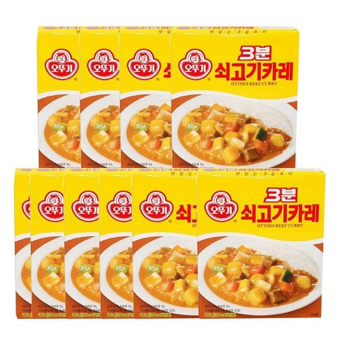 <올따옴> 오뚜기 3분 쇠고기카레 200g 10입, 10개
