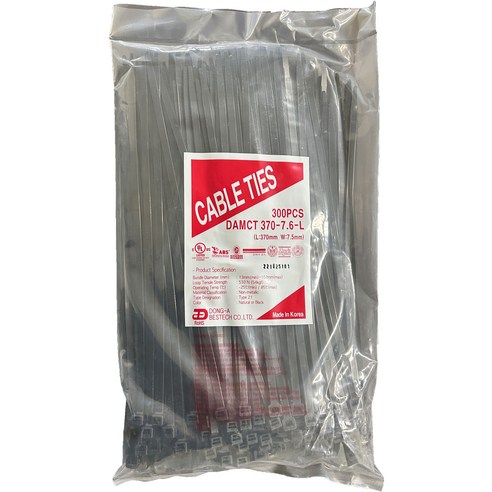 동아 케이블타이 국산 동아베스텍 370mm, 흑색, 1개