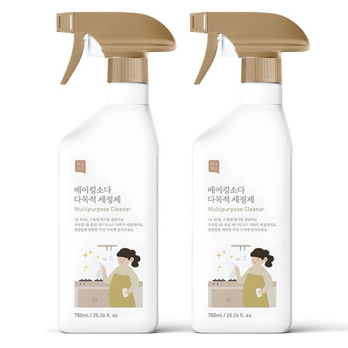 쉼표365 베이킹소다 대용량 다목적 세정제, 750ml, 2개
