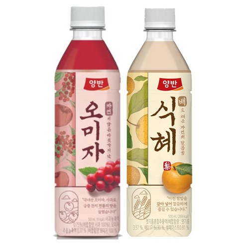 양반 오미자차 500ml 12입 + 배식혜 500ml 12입, 1세트