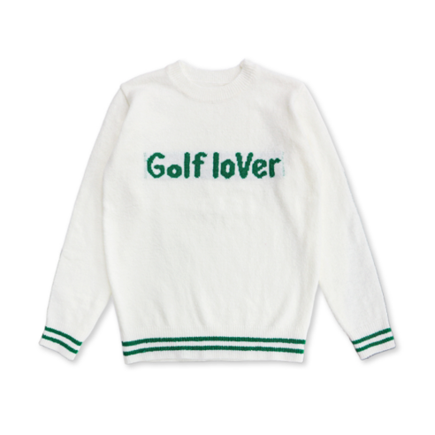 몽버디골프 골프러버 배색 스웨터 WHITE
