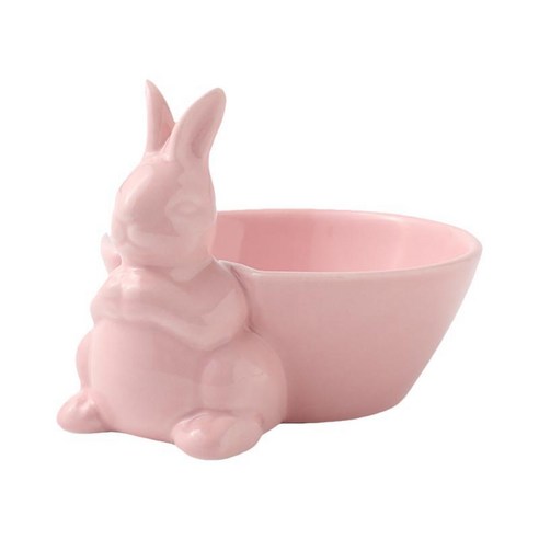 1Pc 부활절 토끼 모양의 그릇 샐러드 스낵 그릇 레스토랑 주방 그릇 (핑크), 분홍색