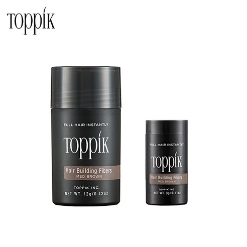 토픽 TOPPIK 중간갈색 12g (월분) 천연양모케라틴 흑채 증모제 펌프별매, 6개