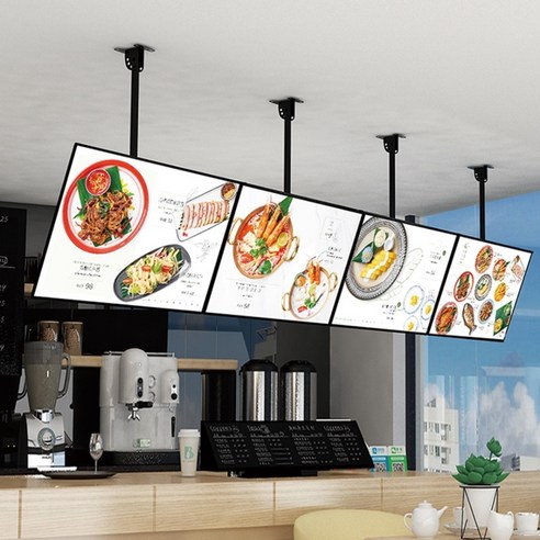 다채로운 스타일을 위한 메뉴판모니터 아이템을 소개해드릴게요. 카페 디지털 사이니지 메뉴판 모니터: 식당, 패스트푸드, LED 천장형