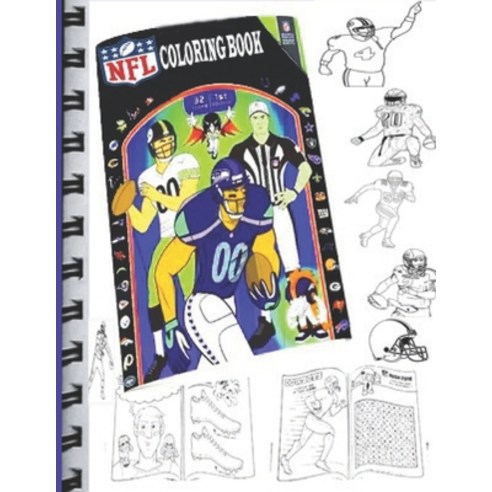 NFL Coloring Book: 50+Illustrations (Team Logos and Famous Players ...