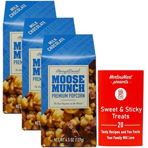 Harry & David Moose Munch Premium Popcorn | Milk Chocolate (4.5 Ounces) | 3 Count Plus Recipe Bookle, 1개, 127g harrypottersalamandra Best Top5