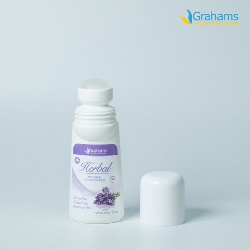 [그라함스] 내추럴 허브 미네랄 데오드란트 롤-온 65ml-100%내추럴(임산부/키즈), 상세 설명 참조