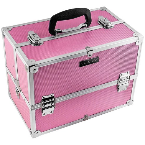 샤니 에센셜 프로 메이크업 숄더 스트랩 앤 락 트레인 케이스, Pink, 1개