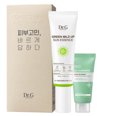 닥터지 그린 마일드 업 선 에센스 SPF 50+ PA++++ 50ml + 레드 블레미쉬 클리어 수딩폼 30ml 세트, 4세트