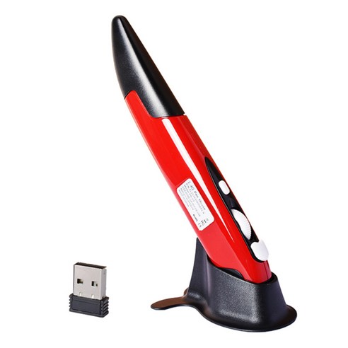 휴대용 PC USB 필기 펜 모양의 미니 마우스 컴퓨터 노트북 노트북 데스크탑 태블릿 마우스 2 in 1 디지털 펜 마우스, 레드, 14x2x1.5cm, 플라스틱