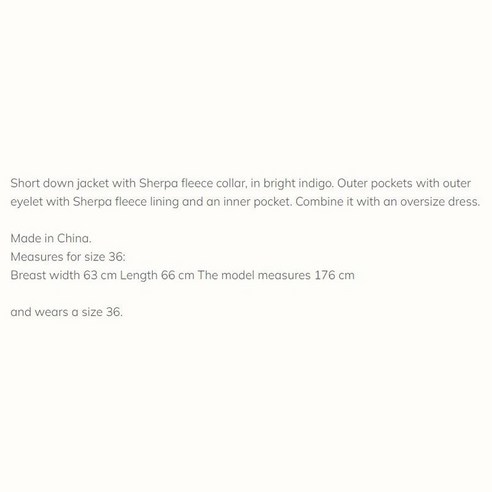 스페인 직배송 Tinycotton DOWN SHORT JACKET 타이니코튼 다운 숏 재킷 인디고