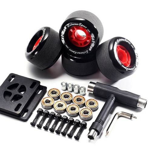 Etase 도착 78A 70X42mm 스케이트 보드 휠 ABEC-11 베어링 6mm 고무 가스켓 나사 휠 포함 도구, 검은 색