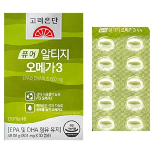 고려은단 퓨어 알티지 rtg 오메가3 식물성캡슐 60캡슐 2통 (4개월분), 60정, 2개