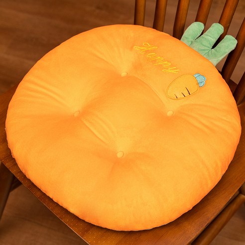 방귀 깔개 귀엽다 만화 벨벳 원형 의자 사무실 방석 창문 학생 교실 의자 엉덩이 깔개, 오렌지색