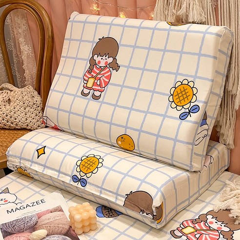 smy코튼 라텍스 베개 쌍 40X60 만화 귀여운 베개 30X50 베개 라이너 싱글, 색깔8, 40Cmx60cm