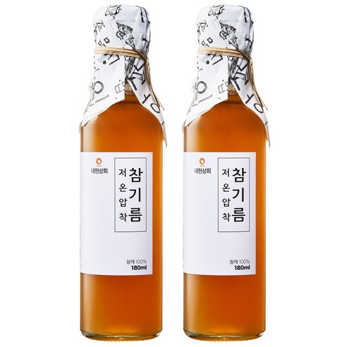 대현상회 저온압착 참기름, 2개, 180ml
