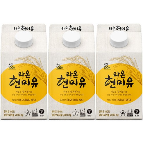 라온 현미유, 500ml, 3개