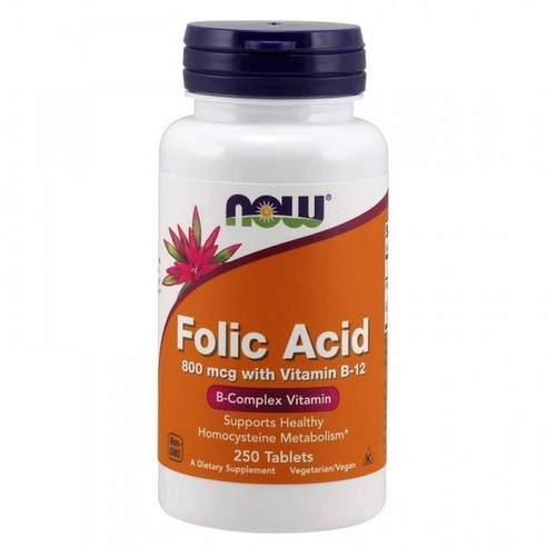 나우푸드 Now Foods Folic Acid 엽산(B12포함)250캡슐, 250정, 1개