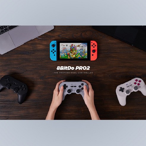 8BitDo PRO2 블루투스 게임패드 무선 컨트롤러 조이스틱 닌텐도 스위치, 블랙, 1개