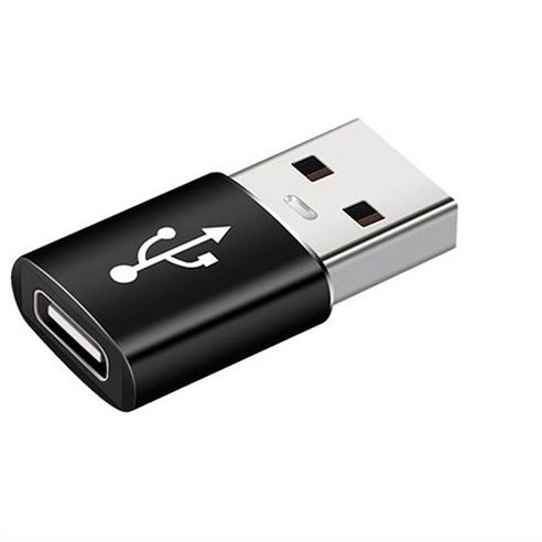 USB AM TO C타입 고급형 메탈젠더, 블랙