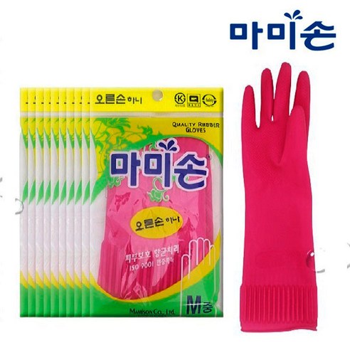 마미손 오른손 하나 고무장갑 중형 10개, 본상품선택, 중(M)