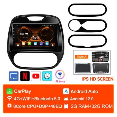 qm3네비 안드로이드 르노 Captur CLIO 삼성 QM3 2011 - 2018 스테레오 카플레이 GPS 네비게이션 시스템, 11) 8core 4G 64G-B