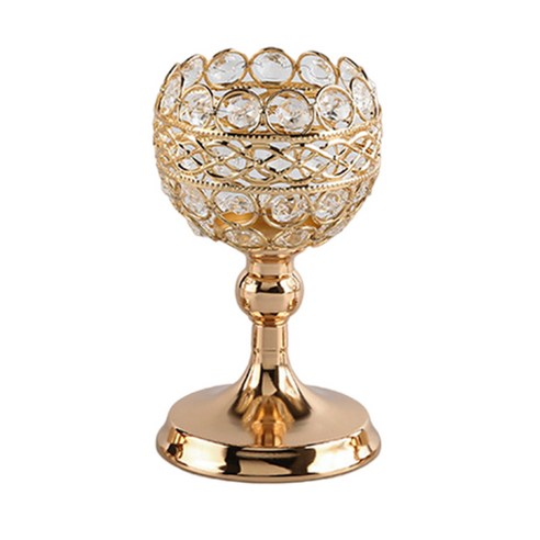현대 크리스탈 캔들 홀더 촛대 Candelabrum Candleholder 스탠드 웨딩 홈 행사 기념일 식당 장식 선물, 골든엠, 메탈 크리스탈