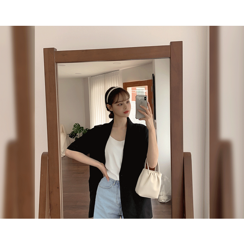 [리리앤코] 페이킨 베이직 반팔 자켓