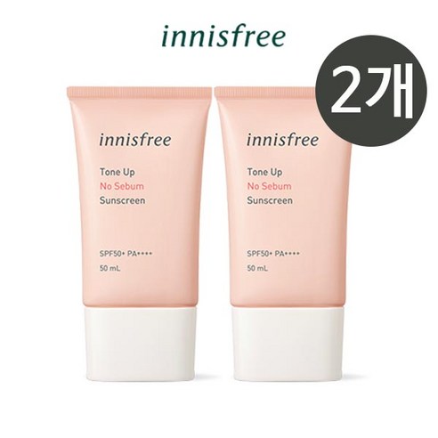 이니스프리 톤업 노세범 선스크린 SPF50+ PA++++, 50ml, 2개