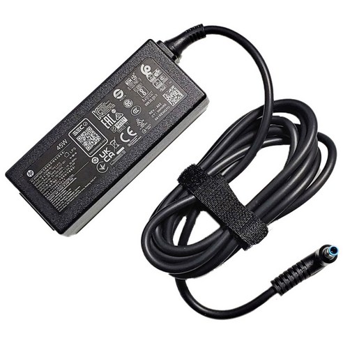 HP 노트북 충전기 19.5V 2.31A 45W 연결잭 직경 4.5X3.0mm 블루팁 (전원케이블 포함), HP 45W 노트북 충전기 + 전원케이블 포함, 1개