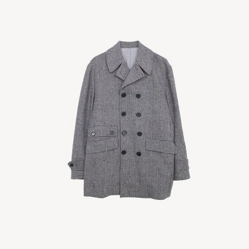 BARNEYS NEWTORK 글렌체크 더블버튼 코트 MAN_M