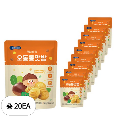 베베쿡 오동통통맛밤 간식, 50g, 20개