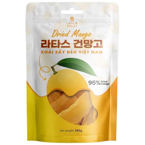 베트남 라타스 건망고 망고햠량 95% 다양한 용량, 250g, 1개