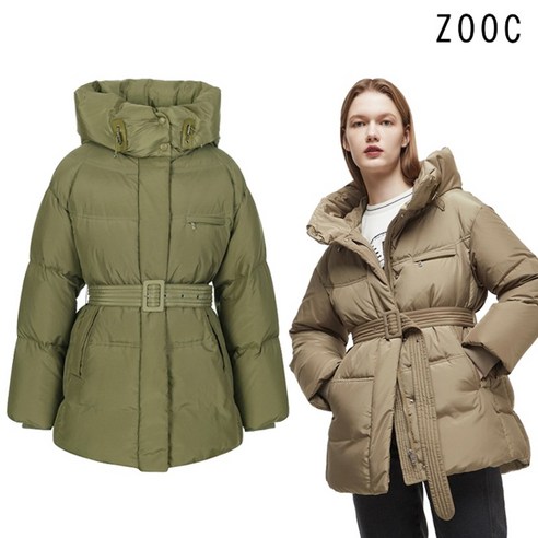 주크 후드넥 벨티드 구스다운 Z224PSG811 LK