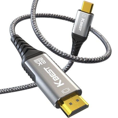 PREMIUM 8K 고해상도 USB C TO HDMI 미러링 케이블 스마트폰 TV 연결, 1개, 그레이, 3m