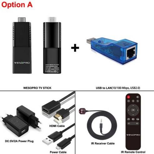 스트리밍 미디어 플레이어 아이리버 T70 시즌2 MP3 8GB, 블루그레이 12 WESOPRO 리눅스 OS TV 스틱 글로벌 버전 스마트 동글 24GHz 50GHz 듀얼 밴드 와이파이 휴대용 스트리밍 미디어 플레이어 4K, Eu 플러그_Option A, Eu 플러그+Option A