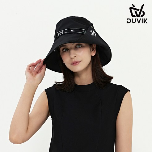 듀빅 듀빅 여성 와이드챙 언발란스 벙거지모자 DD1WAP743BK, FREE