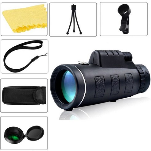 40X60 HD 전문 망원경 Monocular Night 강력한 쌍안경 방수 미니 포켓 줌 스마트 폰 사냥 캠핑, 02 A02 Set
