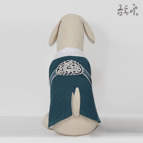 금동이 펫 GM010 강아지 고양이 애견 한복, 청록삼족오패치, 1개