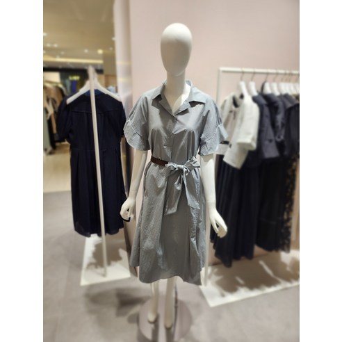 올리브데올리브 러플소매 벨티드 V넥카라 원피스 YW3MO339(1687539)