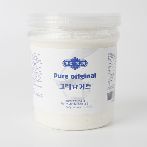 셀렉더요그 플레인 무가당 그릭요거트, 500g, 4개