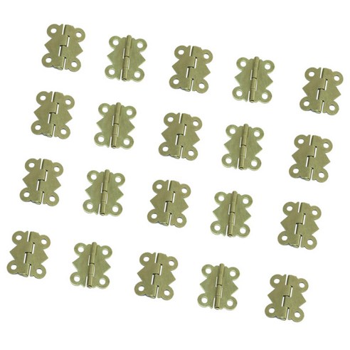 20Pcs 레트로 나비 도어 버트 힌지 헤비 듀티 고정 핀 광택 16*20mm, 옐로우, 철