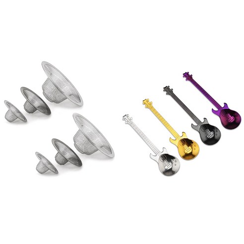 Deoxygene 6Pcs 주방 욕실 싱크 메쉬 스트레이너 스테인레스 스틸 4 기타 모양의 커피 스푼 세트, 1개