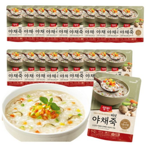 양반 버섯 야채죽, 420g, 20개
