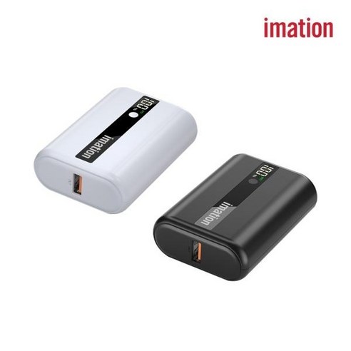 이메이션 20W 고속충전 잔량표시 10000mAh 미니 보조배터리, 화이트