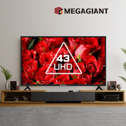 메가TV 43인치(109cm) UHD 원룸 호텔 중소기업TV Q4302UH, 02_수도권 스탠드 배송설치