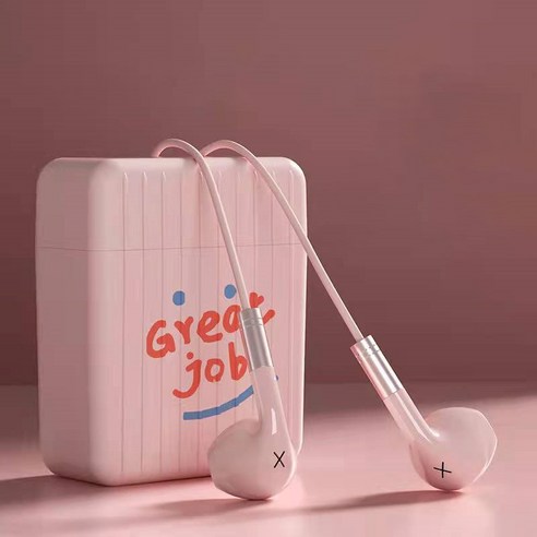 C타입 오픈형 유선이어폰삼성적용갤럭시 노트 LG, 핑크색