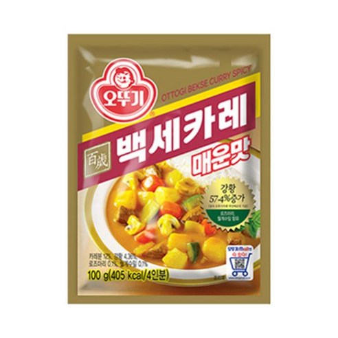 오뚜기 홈캉스 사무실 유치원 캠핑 백세카레 매운맛 100G 먹기편한 간단한요리 별미, 6개