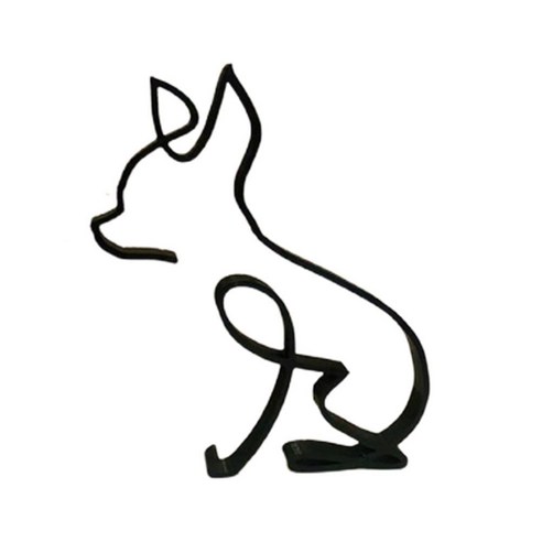 Bastera 개 미니멀리스트 아트 조각 추상 라인 벽 현대 예술 장식품 집 장식, 치와와
